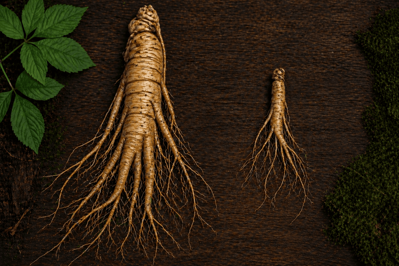 5-year Ontario ginseng roots comparison showing size origin and quality for selecting the right grade